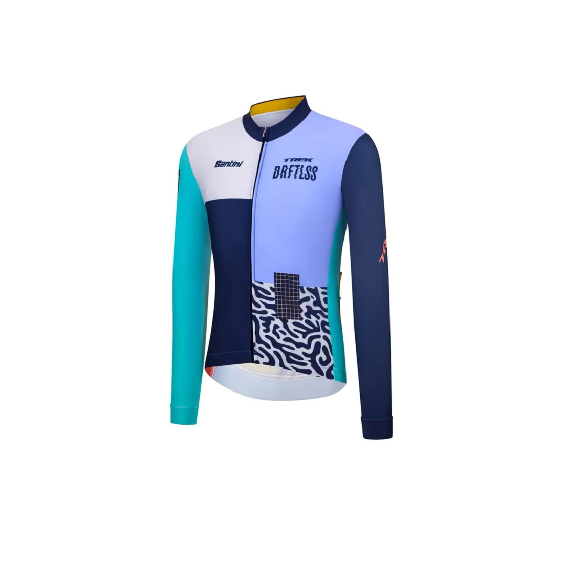 Maillot de cyclisme thermique manches longues Santini réplique de l’équipe Trek Driftless.