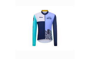 Maillot de cyclisme thermique manches longues Santini réplique de l’équipe Trek Driftless.