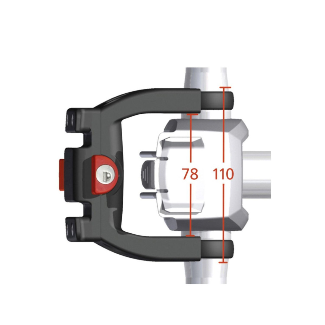 Fixation de panier avant Klickfix VAE-e-bike sur cintre diam 22-26mm +31.8mm (avec antivol)