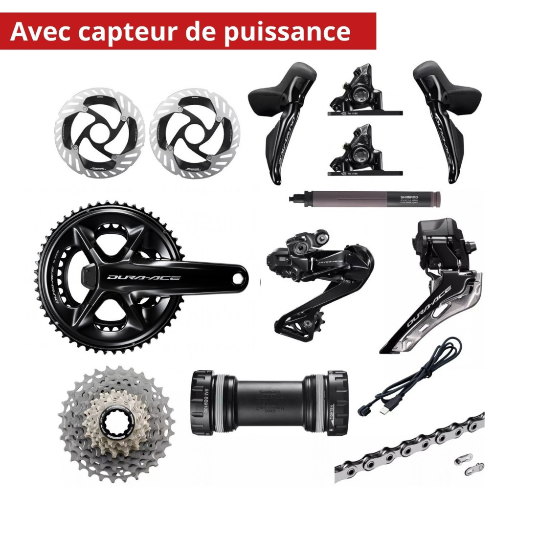 Groupe Complet Capteur de puissance Shimano Dura Ace Di2 12v 54/40 11/34