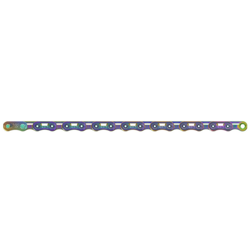 Chaîne Sram Red E1 flattop 126 maillons powerlock 12V arc-en-ciel