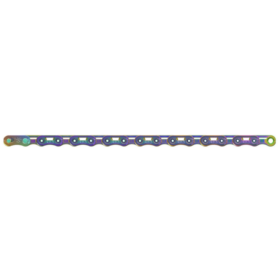 Chaîne Sram Red E1 flattop 126 maillons powerlock 12V arc-en-ciel