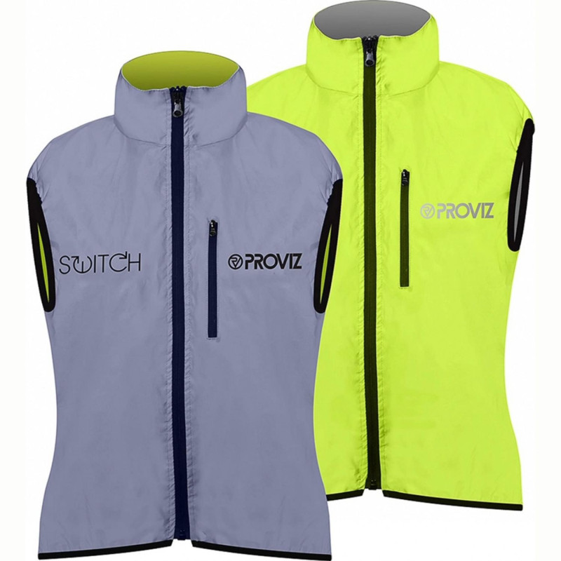 SWITCH JACKET sans manche réversible fluo/réfléchissant